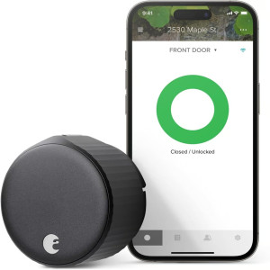 August Wi-Fi Smart Lock 4th Generation Matte Black